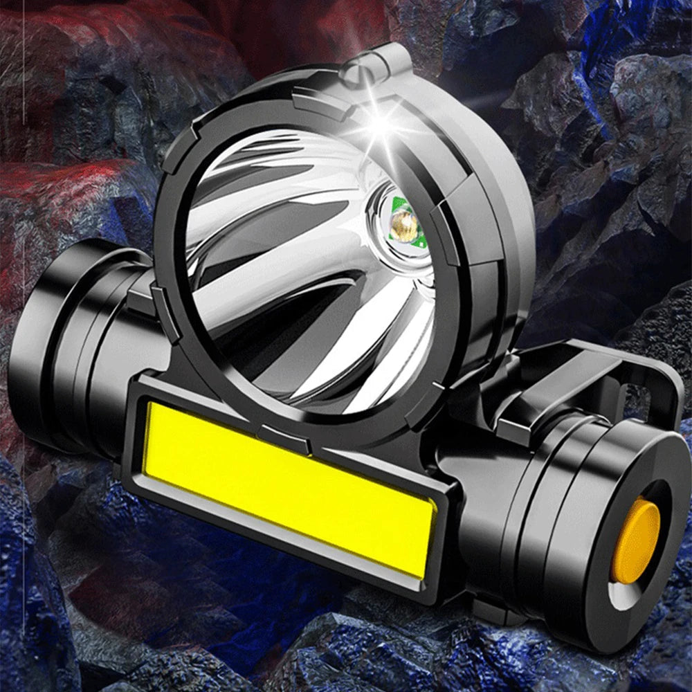 USB Rechargeable LED Headlamp – Waterproof Head Torch for Camping, Fishing, Outdoors